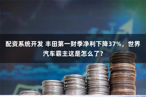 配资系统开发 丰田第一财季净利下降37%，世界汽车霸主这是怎么了？